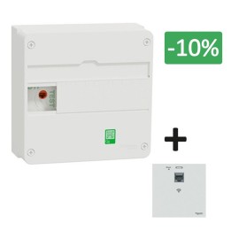 Schneider - Resi9 Coffret VDI 13M1R - grade 2TV basique - 4xRJ45 cat6 et prise RJ45 - Réf : R9H13401VDIM-P