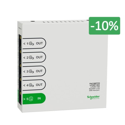 Schneider Rési9 - Switch Ethernet 5 ports, 4 ports 1Gbit POE 30W - R9H5SWP57