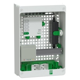 Schneider Resi9 Connect - Coffret VDI 13M2R - Switch 5ports PoE - 2 prises - Grade 3TV 6xRJ45 cat6a - Réf : R9H13402VDIXS
