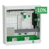Schneider Resi9 Connect - Coffret VDI 18M2R - Switch 9ports PoE - 2 prises - Grade 3TV - 8 RJ45 cat6a - Réf : R9H18402VDIXS