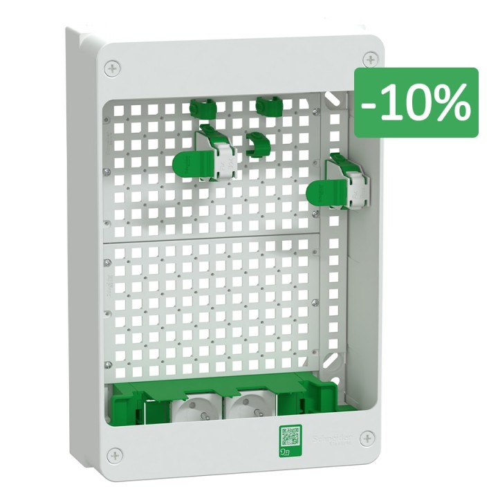 Schneider Resi9 Connect - Coffret VDI Box 13M2R - coffret support box operateur avec 2 prises - Réf : R9H13402VDIBOX