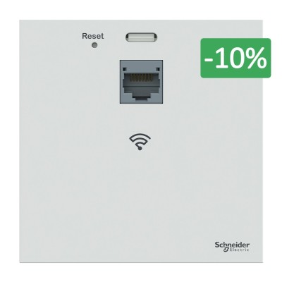 Schneider Resi9 Connect - Prise RJ45 point accès wifi bibande POE - wifi 4-5-6 -1gbit - Blanc - Réf : VDIR20491