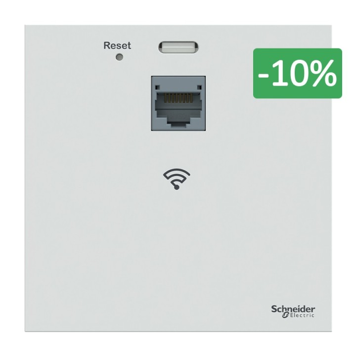 Schneider Resi9 Connect - Prise RJ45 point accès wifi bibande POE - wifi 4-5-6 -1gbit - Blanc - Réf : VDIR20491