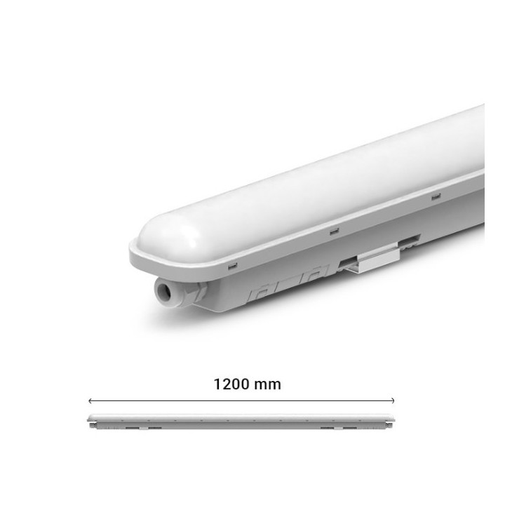 Miidex Lighting - 4 Boitiers étanches LED intégrées dont 2 OFFERTS - Traversant - 4000°k - 40W - IP65 - 1200mm - Réf : 101058(4)