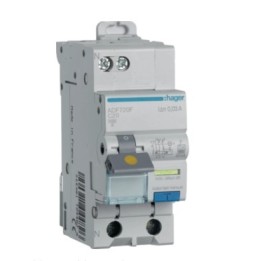 Hager - Disjoncteur différentiel 1P+N - 3kA - Courbe C - 20A - 30mA - type F  - Réf : ADF720F