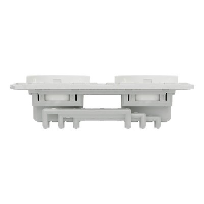 Schneider Odace - double PC 2P+T affleurante - 2 postes 71 mm - précâblage - blanc craie - Réf : S920062
