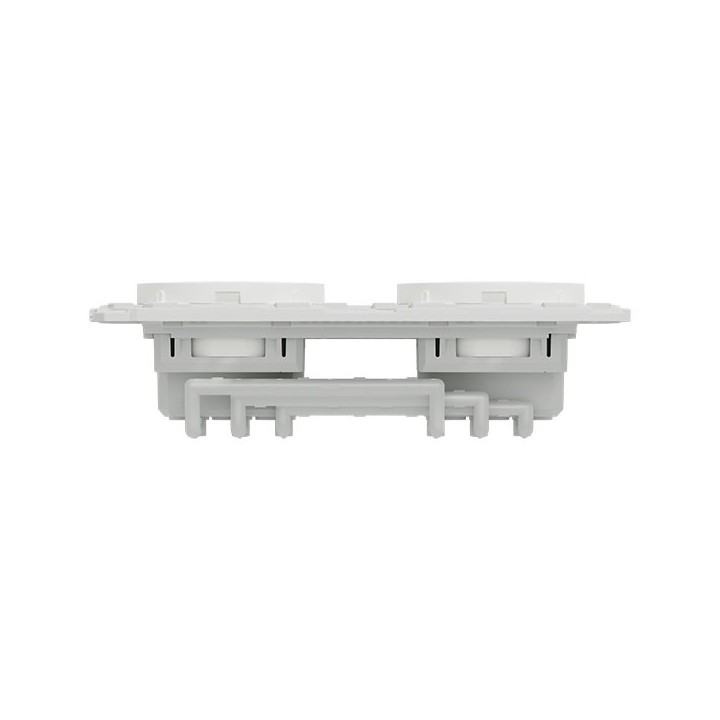 Schneider Odace - double PC 2P+T affleurante - 2 postes 71 mm - précâblage - blanc craie - Réf : S920062