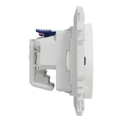Schneider Odace - double PC 2P+T affleurante - 2 postes 71 mm - précâblage - blanc craie - Réf : S920062