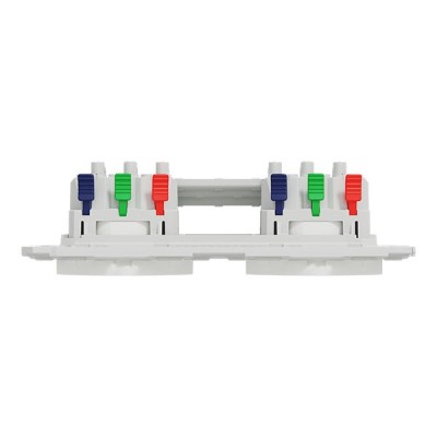 Schneider Odace - double PC 2P+T affleurante - 2 postes 71 mm - précâblage - blanc craie - Réf : S920062