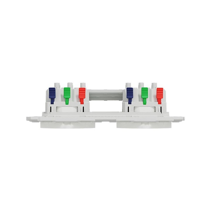 Schneider Odace - double PC 2P+T affleurante - 2 postes 71 mm - précâblage - blanc craie - Réf : S920062