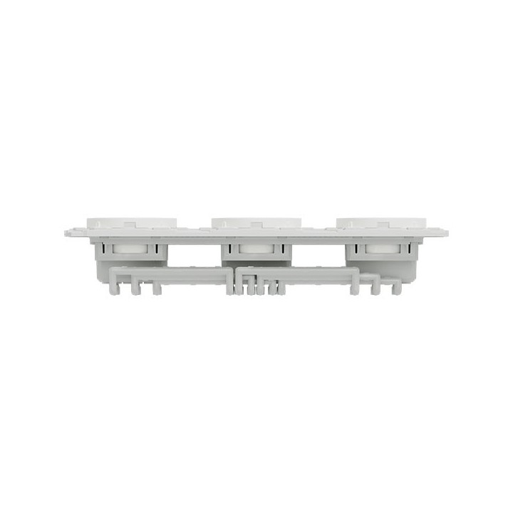 Schneider Odace - triple PC 2P+T affleurante - 3 postes 71 mm - précâblage - blanc craie - Réf : S920072