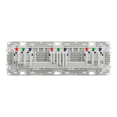 Schneider Odace - triple PC 2P+T affleurante - 3 postes 71 mm - précâblage - blanc craie - Réf : S920072