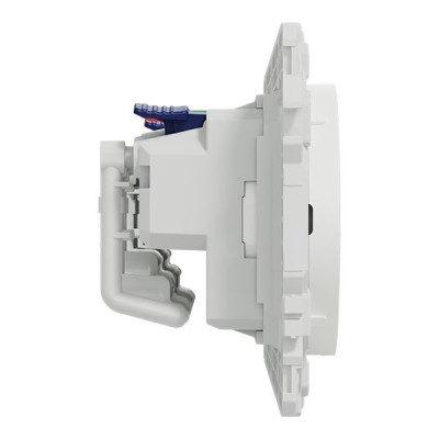 Schneider Odace - triple PC 2P+T affleurante - 3 postes 71 mm - précâblage - blanc craie - Réf : S920072