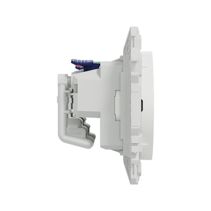 Schneider Odace - triple PC 2P+T affleurante - 3 postes 71 mm - précâblage - blanc craie - Réf : S920072