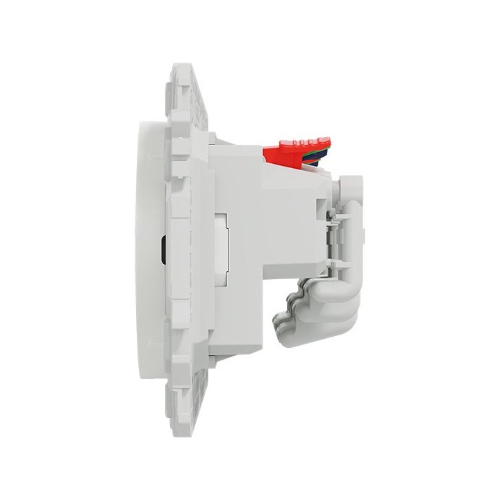 Schneider Odace - triple PC 2P+T affleurante - 3 postes 71 mm - précâblage - blanc craie - Réf : S920072