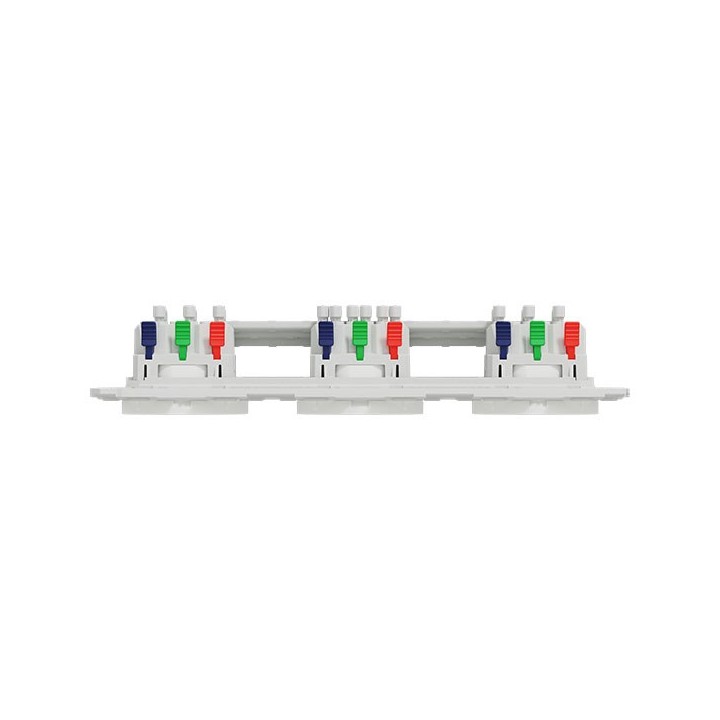 Schneider Odace - triple PC 2P+T affleurante - 3 postes 71 mm - précâblage - blanc craie - Réf : S920072