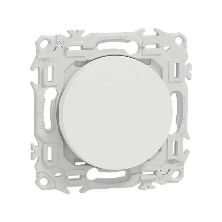 Schneider Odace - va-et-vient ou poussoir avec neutre - 10AX - blanc craie - Réf : S920204N