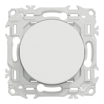 Schneider Odace - va-et-vient ou poussoir avec neutre - 10AX - blanc craie - Réf : S920204N