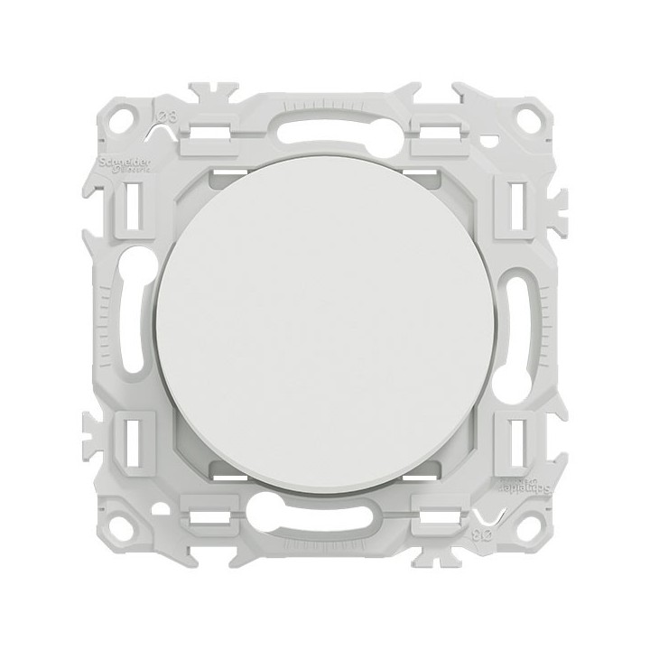 Schneider Odace - va-et-vient ou poussoir avec neutre - 10AX - blanc craie - Réf : S920204N