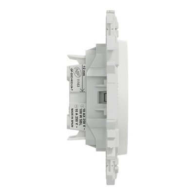 Schneider Odace - double va-et-vient ou poussoir avec neutre - 10AX - blanc craie - Réf : S920214N