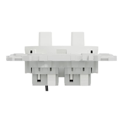 Schneider Odace - double VV ou poussoir à levier lumineux LED 0,15mA - 10AX - blanc craie - Réf : S920274