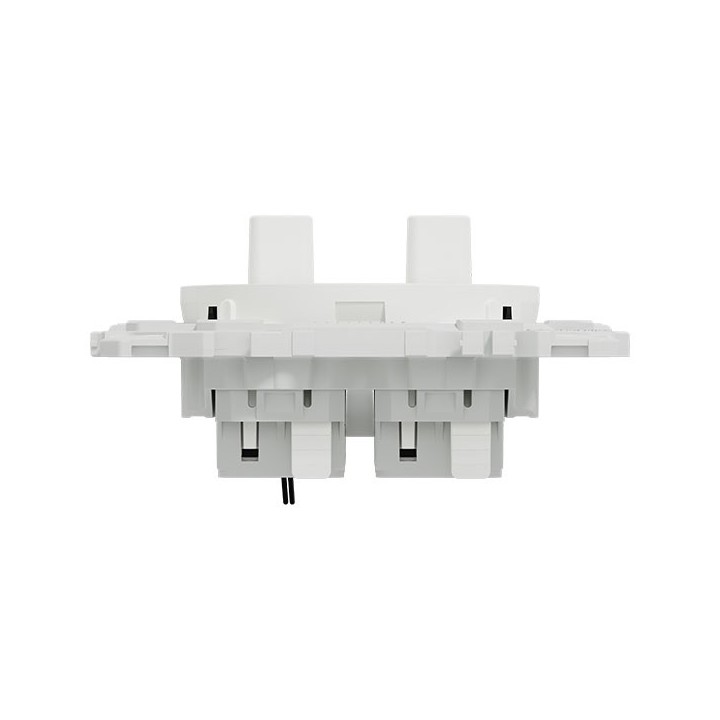 Schneider Odace - double VV ou poussoir à levier lumineux LED 0,15mA - 10AX - blanc craie - Réf : S920274