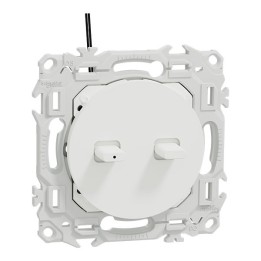 Schneider Odace - double VV ou poussoir à levier lumineux LED 0,15mA - 10AX - blanc craie - Réf : S920274