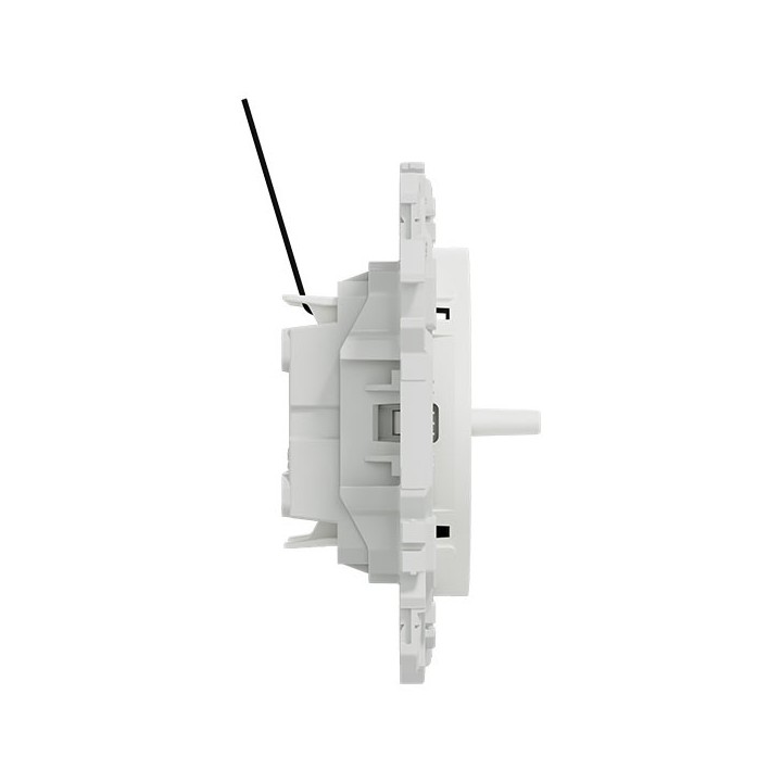 Schneider Odace - double VV ou poussoir à levier lumineux LED 0,15mA - 10AX - blanc craie - Réf : S920274