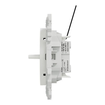 Schneider Odace - double VV ou poussoir à levier lumineux LED 0,15mA - 10AX - blanc craie - Réf : S920274