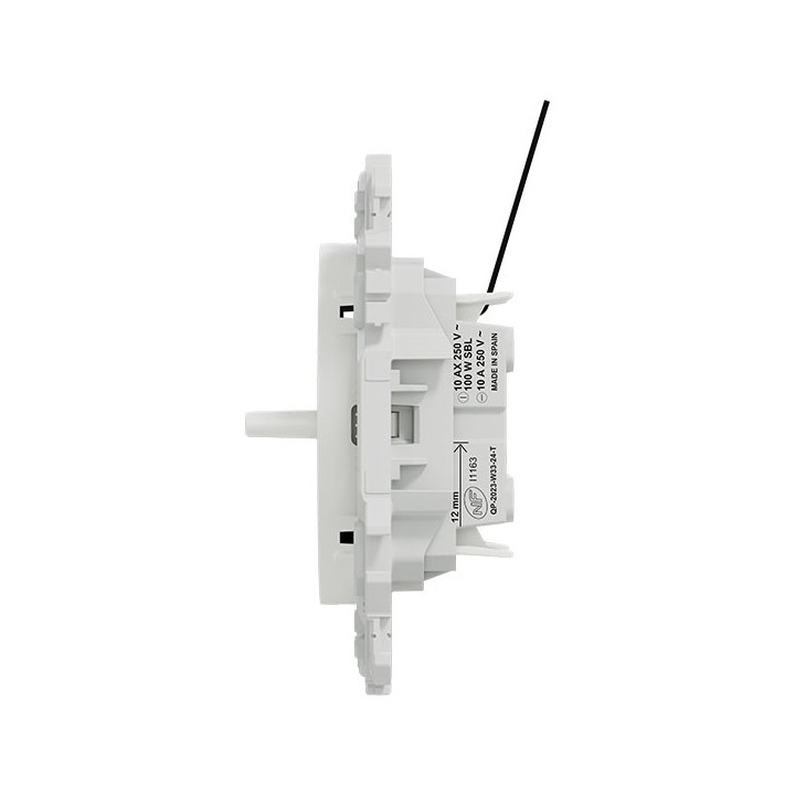 Schneider Odace - double VV ou poussoir à levier lumineux LED 0,15mA - 10AX - blanc craie - Réf : S920274