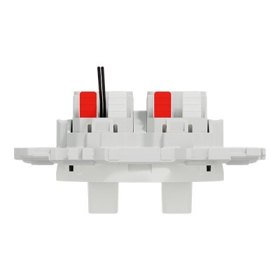 Schneider Odace - double VV ou poussoir à levier lumineux LED 0,15mA - 10AX - blanc craie - Réf : S920274