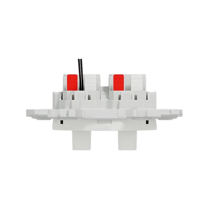 Schneider Odace - double VV ou poussoir à levier lumineux LED 0,15mA - 10AX - blanc craie - Réf : S920274