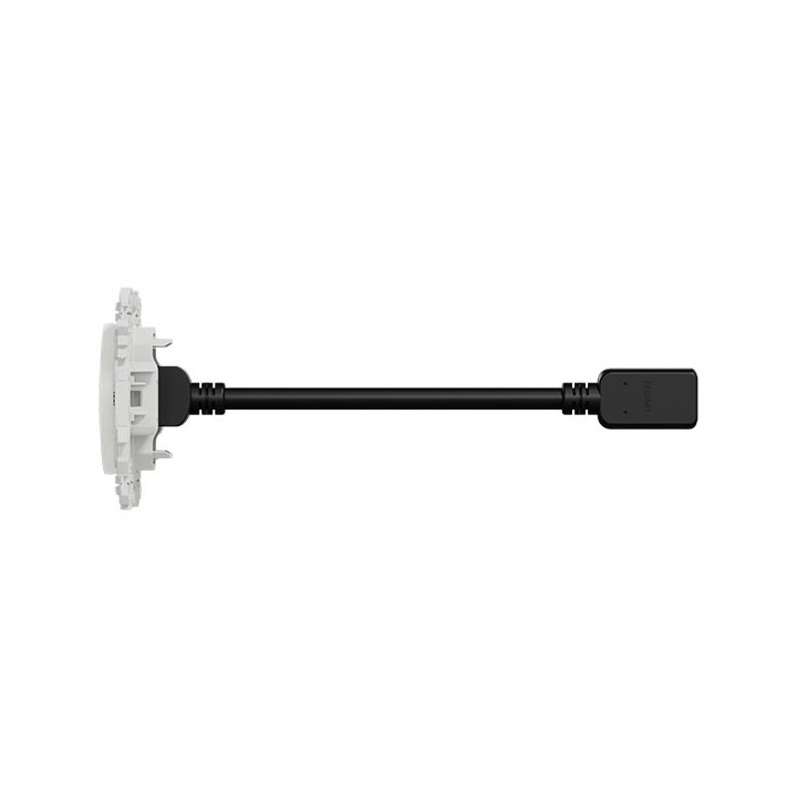 Schneider Odace - prise HDMI type A 2.1 - prise  cable femelle  à l'arrière - blanc craie - Réf : S920462