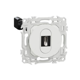 Schneider Odace - prise HDMI type A 2.1 - prise  cable femelle  à l'arrière - blanc craie - Réf : S920462