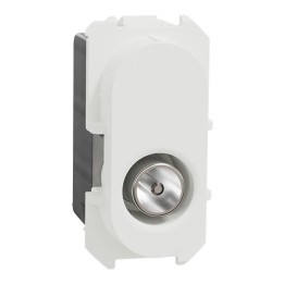 Schneider Odace - module prise TV simple mâle - sortie coaxiale - blanc craie - Réf : S923445