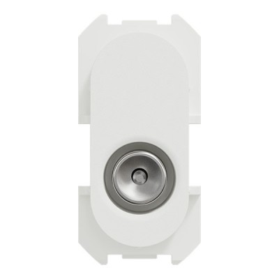 Schneider Odace - module prise TV simple mâle - sortie coaxiale - blanc craie - Réf : S923445