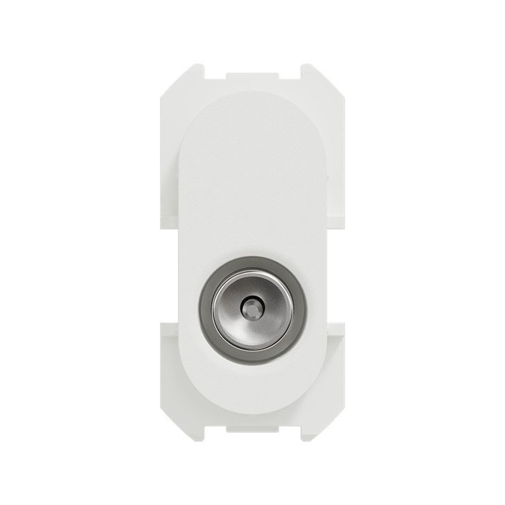 Schneider Odace - module prise TV simple mâle - sortie coaxiale - blanc craie - Réf : S923445