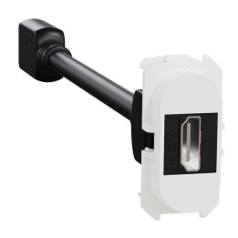 Schneider Odace - module prise HDMI type A 2.1 - prise câble femelle arrière - blanc craie - Réf : S923462