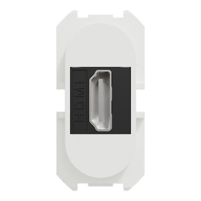 Schneider Odace - module prise HDMI type A 2.1 - prise câble femelle arrière - blanc craie - Réf : S923462