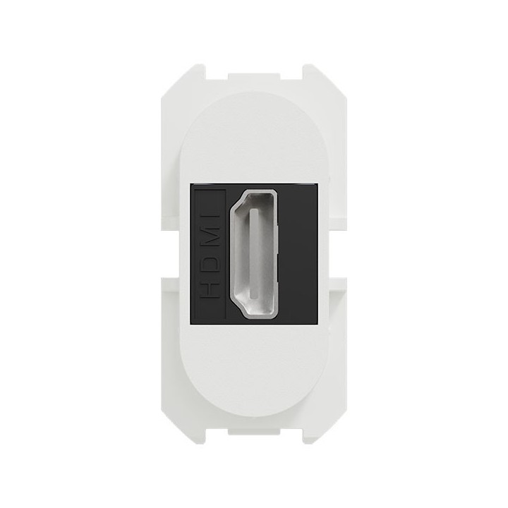 Schneider Odace - module prise HDMI type A 2.1 - prise câble femelle arrière - blanc craie - Réf : S923462