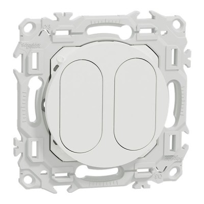 Schneider Odace - support modulaire - obturateur - 2 emplacements module VDI - blanc craie - Réf : S929400