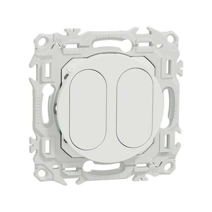 Schneider Odace - support modulaire - obturateur - 2 emplacements module VDI - blanc craie - Réf : S929400