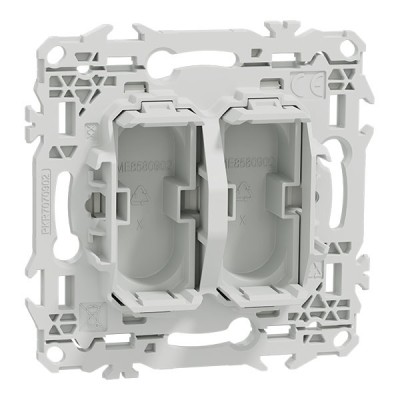 Schneider Odace - support modulaire - obturateur - 2 emplacements module VDI - blanc craie - Réf : S929400