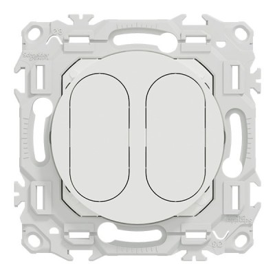 Schneider Odace - support modulaire - obturateur - 2 emplacements module VDI - blanc craie - Réf : S929400