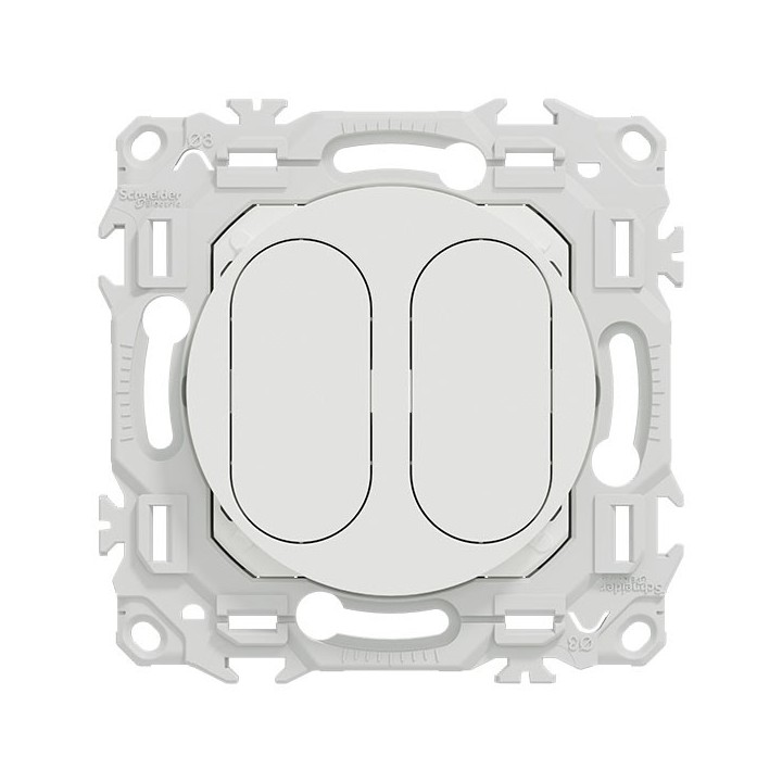 Schneider Odace - support modulaire - obturateur - 2 emplacements module VDI - blanc craie - Réf : S929400