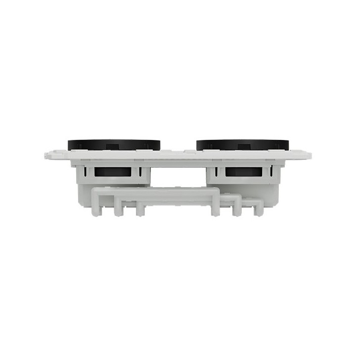 Schneider Odace - double PC 2P+T affleurante - 2 postes 71 mm - précâblage - noir onyx - Réf : S940062