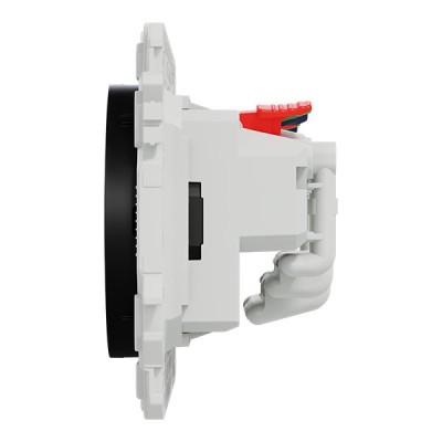 Schneider Odace - double PC 2P+T affleurante - 2 postes 71 mm - précâblage - noir onyx - Réf : S940062