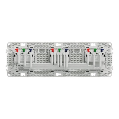 Schneider Odace - triple PC 2P+T affleurante - 3 postes 71 mm - précâblage - noir onyx - Réf : S940072