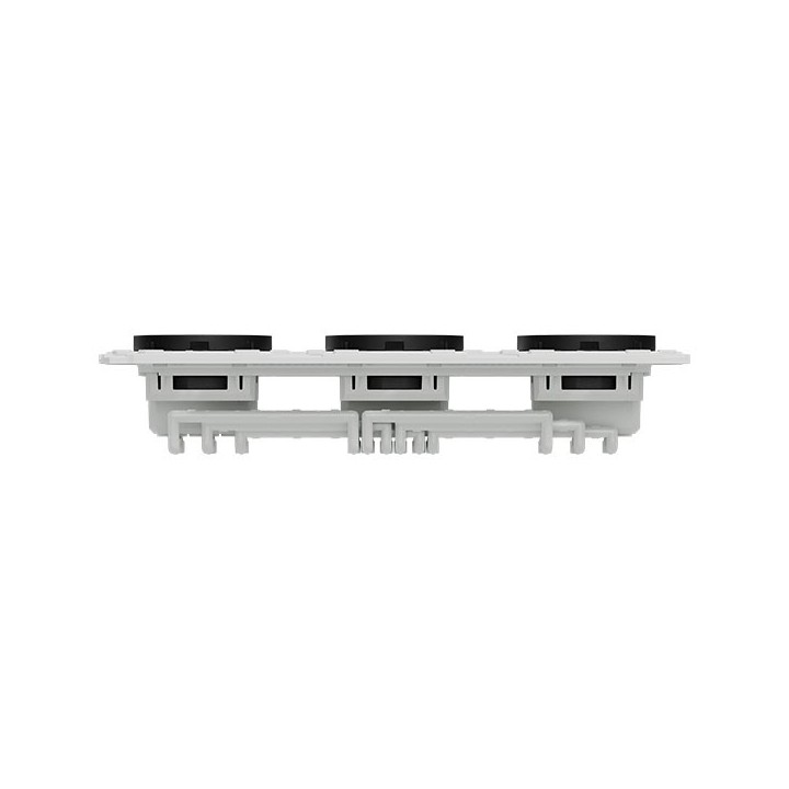 Schneider Odace - triple PC 2P+T affleurante - 3 postes 71 mm - précâblage - noir onyx - Réf : S940072