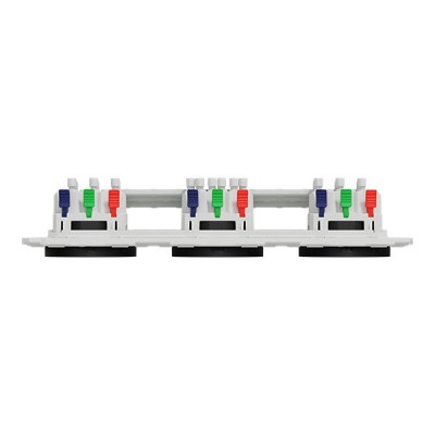 Schneider Odace - triple PC 2P+T affleurante - 3 postes 71 mm - précâblage - noir onyx - Réf : S940072